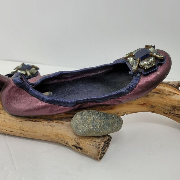 Miu Miu bejeweled baguettes leather ballet flats - Picture 8 of 14